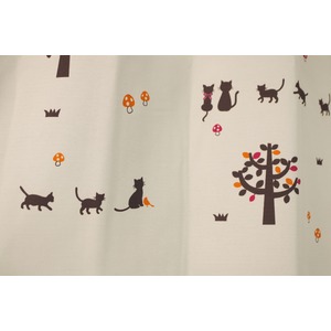 猫柄遮光カーテン 【2枚組 100×135cm】 オレンジ 形状記憶 洗える 『ネコタン』 商品写真4