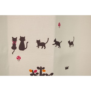 猫柄遮光カーテン 【2枚組 100×178cm】 オレンジ 形状記憶 洗える 『ネコタン』 商品写真3