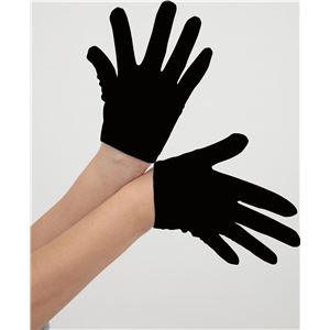 コスプレ用手袋/コスプレ衣装 【ブラック ショートタイプ】 長さ17.5cm ポリエステル 『For costumes short glove black』