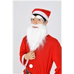 サンタさんのひげ＆眉毛セット 【ストレートロングタイプ】 長さ32cm ポリエステル 〔クリスマス パーティ〕