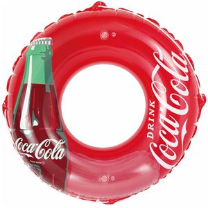 浮き輪 【120cm】 コカ・コーラ コンツアーボトル柄 塩化ビニール樹脂製 〔プール ビーチ 海外旅行〕 - 拡大画像