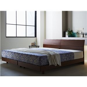 並べて使える 北欧風 すのこベッド セミダブル (フレームのみ) ウォールナット 『Lude』 床高2段階調整可 ベッドフレーム - 拡大画像