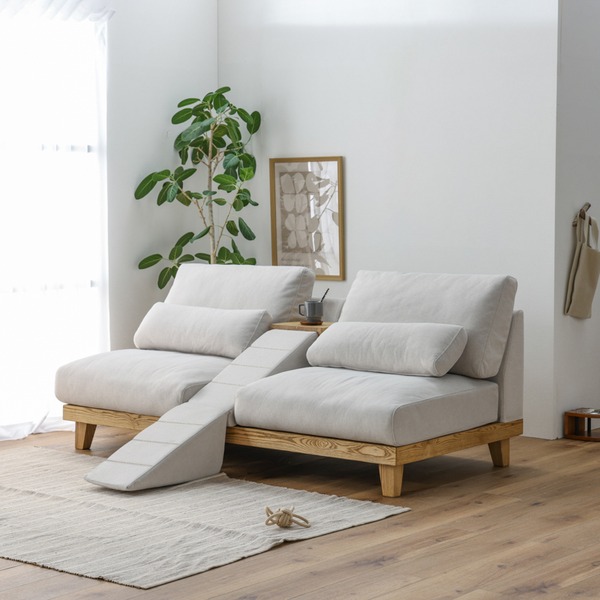 フラッフィルソファ 2P ストーンホワイト（SWH） 組立式【代引不可】