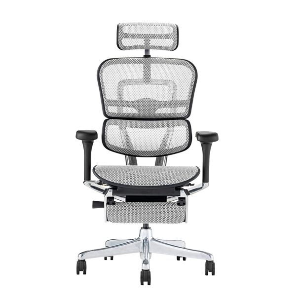 エルゴヒューマン プロ2 ハイタイプ オットマン（ブラックフレーム×ホワイト）EHP2-LPL-DR-BF-WH【PU】新基盤 組立品【代引不可】