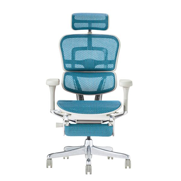 エルゴヒューマン プロ2 ハイタイプ オットマン（グレーフレーム×ブルー）EHP2-LPL-DR-GF-BL【PU】新基盤 組立品【代引不可】