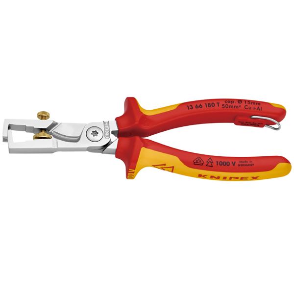 KNIPEX（クニペックス） 1366-180TBK 絶縁カッティングストリッパー 落防（BK）