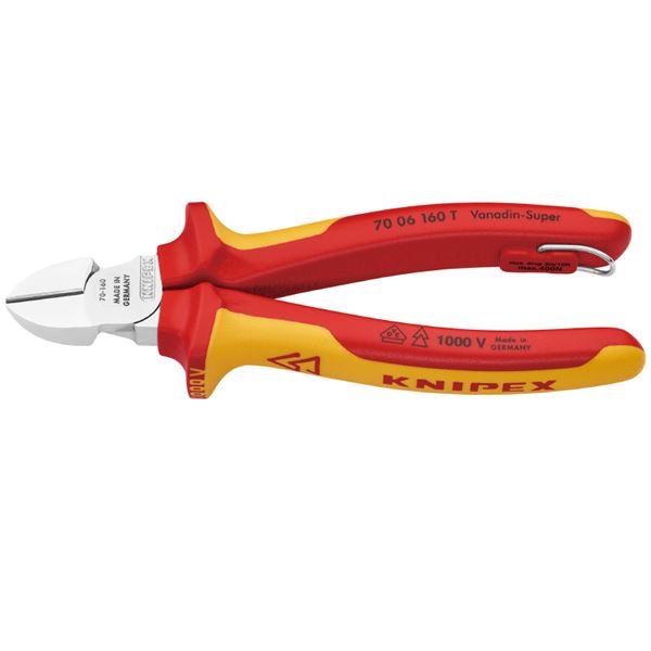 KNIPEX（クニペックス） 7006-160TBK 絶縁斜ニッパー 落下防止 （BK）