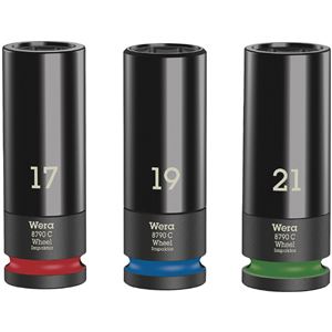 WERA ヴェラ 差込角1/2SQ 3本組 HEX ホイールナット インパクトソケット セット 17.18.19mm入り 004595 工具 ツール DIY