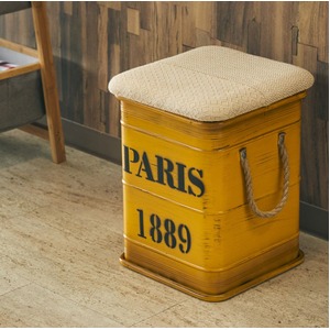 ブリキのボックススツール「スクエア」 イエロー