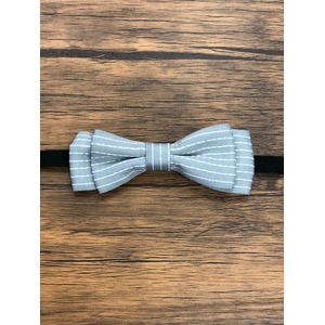 Pet bow tie（ペットボウウタイ） S ドットライン×グレー