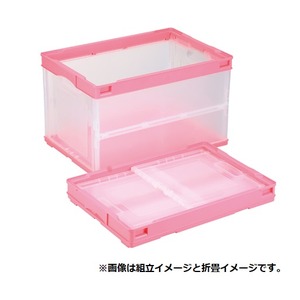 【5個セット】折りたたみコンテナ/オリコン 【51L/ピンク透明】 CB-S51NRL 岐阜プラスチック工業【代引不可】