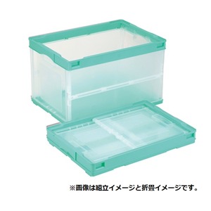 【5個セット】折りたたみコンテナ/オリコン 【51L/グリーン透明】 CB-S51NRL 岐阜プラスチック工業【代引不可】