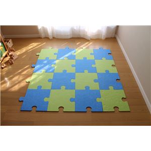 【単品】 パズル型吸音パネル/防音フェルトボード 【床用/40×40cm ブルー】 滑止め加工付き 簡単カット 【単品】 パズル型吸音パネル/防音フェルトボード 【床用/40×40cm ブルー】 滑止め加工付き 簡単カット