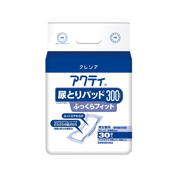 （まとめ） 日本製紙クレシア アクティ尿とりパッド300ふっくら30枚【×10セット】