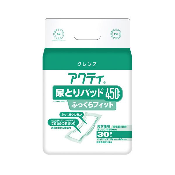 （まとめ） 日本製紙クレシア アクティ尿とりパッド450ふっくら30枚【×10セット】