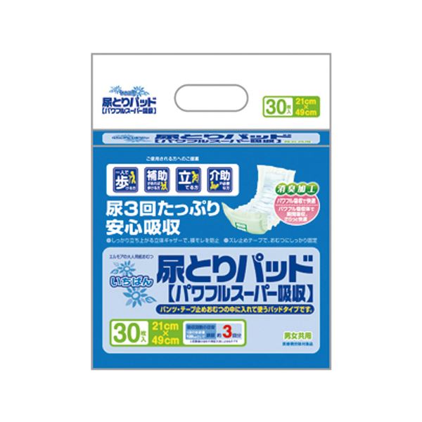 （まとめ） カミ商事 いちばん尿とりパッドパワフルスーパー30枚【×10セット】