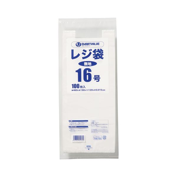 （まとめ） スマートバリュー レジ袋 16号 100枚 B916J【×30セット】