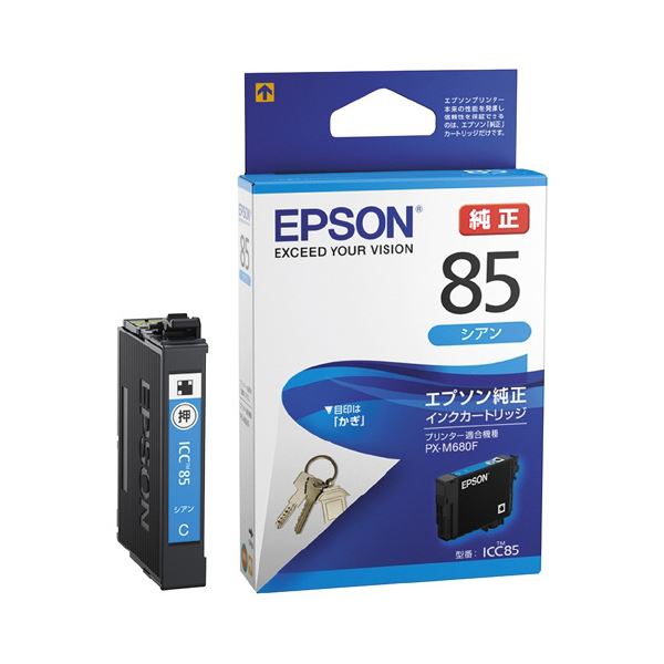 （まとめ）【EPSON用】IJカートリッジICC85シアン【×5セット】