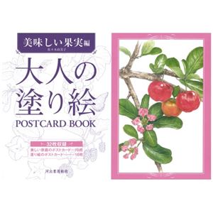 （まとめ） 河出書房新社 大人の塗り絵POSTCARDBOOK美味しい果実編【×5セット】