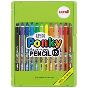（まとめ）三菱鉛筆 色鉛筆 ポンキーペンシル12色 K800PK12CLT【×5セット】