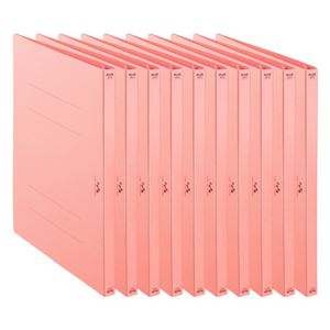 （まとめ）プラス 利用者カルテフラットファイル10冊 ピンク【×10セット】