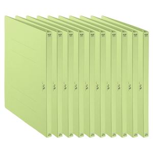 （まとめ）プラス 利用者カルテフラットファイル10冊グリーン【×10セット】