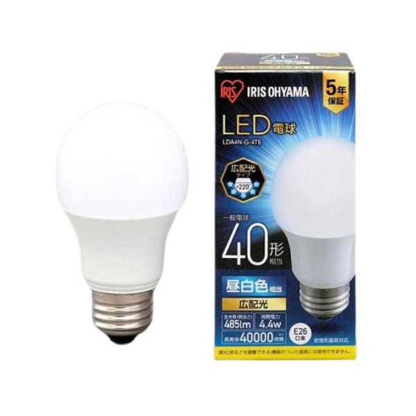 (まとめ) LED電球40W E26 広配光 昼白色 LDA4N-G-4T6 【×5セット】