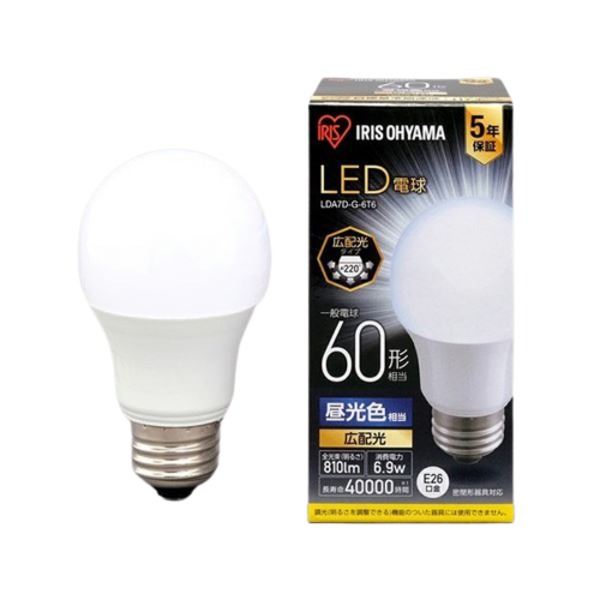 (まとめ) LED電球60W E26 広配光 昼光色 LDA7D-G-6T6 【×2セット】