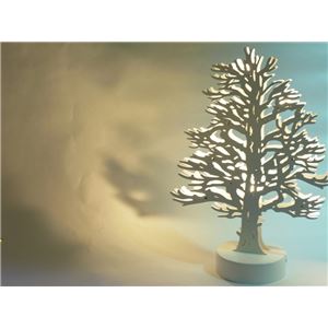 LEDスタンドライト/テーブル照明器具 【ホワイト】 幅23cm×奥行10.5cm×高さ32cm 木製 『Tree』 CAL-8199-WH 商品写真2