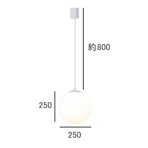 球型ガラスペンダントライト/吊り下げ型照明器具 【Glass Bowl-Mサイズ】 1灯 ホワイト 乳白色 W-7102 商品写真5