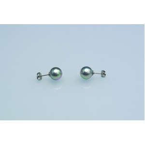 ユミ・カツラ シェルパール　9mm珠ネックレス&ピアス2点セット グレー 商品写真2