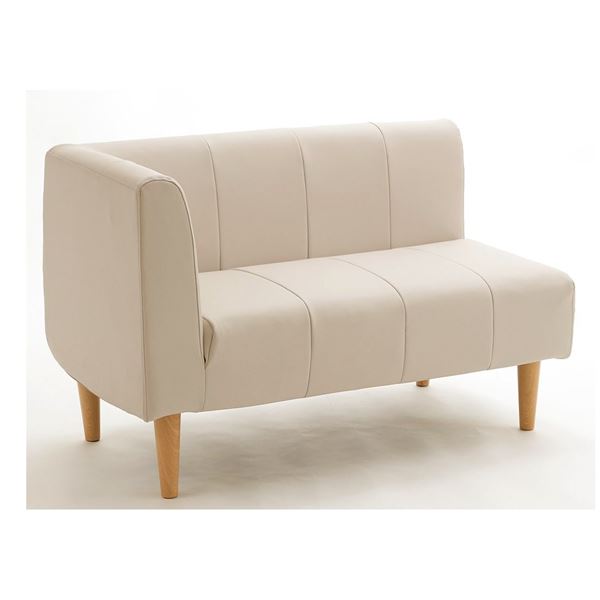 ソファー 約幅110cm 右肘タイプ ベージュ PVC 合皮 スチールパイプ 脚付き 肘付き 日本製 ダイニングソファー リビング【代引不可】