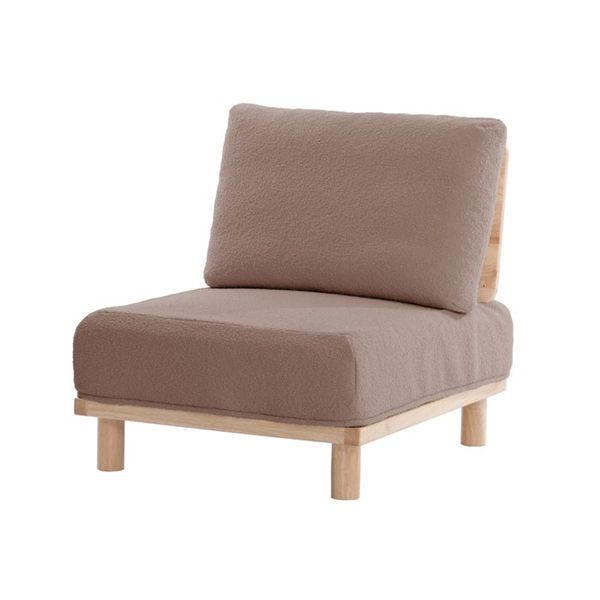 アームレスソファ BR ブラウン 組立式【代引不可】