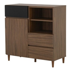 キャビネット（約90cm幅） ブラウン 【組立品】【代引不可】