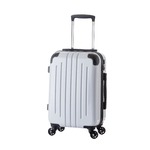 【機内持ち込み可】 軽量スーツケース/キャリーバッグ 【カーボンホワイト】 29L 2.6kg ファスナー 大型キャスター TSAロック