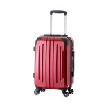 軽量スーツケース/キャリーバッグ 【レッド】 61L 3.8kg ファスナー 大型キャスター TSAロック