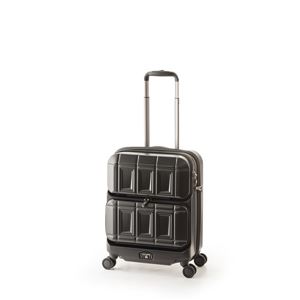 スーツケース 【マットブラック】 36L 機内持ち込み可 ダブルフロントオープン アジア・ラゲージ 『PANTHEON』 商品写真