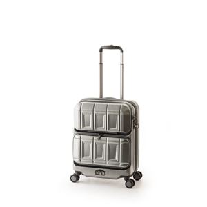 スーツケース 【マットブラッシュブラック】 36L 機内持ち込み可 ダブルフロントオープン アジア・ラゲージ 『PANTHEON』 商品写真