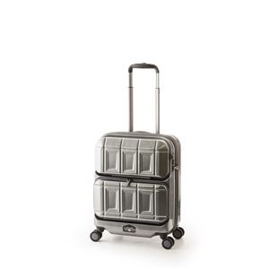 スーツケース 【ガンメタブラッシュ】 36L 機内持ち込み可 ダブルフロントオープン アジア・ラゲージ 『PANTHEON』 商品写真