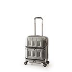 スーツケース 【ガンメタブラッシュ】 36L 機内持ち込み可 ダブルフロントオープン アジア・ラゲージ 『PANTHEON』