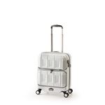 スーツケース 【マットブラッシュホワイト】 36L 機内持ち込み可 ダブルフロントオープン アジア・ラゲージ 『PANTHEON』
