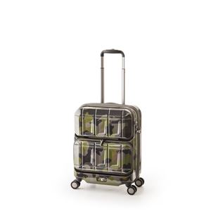 スーツケース 【グリーンカモフラージュ】 36L 機内持ち込み可 ダブルフロントオープン アジア・ラゲージ 『PANTHEON』 商品写真
