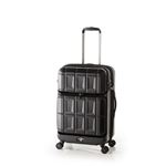 スーツケース 【マットブラック】 拡張式(54L+8L) ダブルフロントオープン アジア・ラゲージ 『PANTHEON』