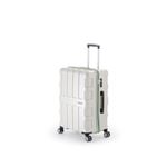 ファスナー式スーツケース/キャリーバッグ 【パールホワイト】 60L 軽量 アジア・ラゲージ 『MAX BOX』