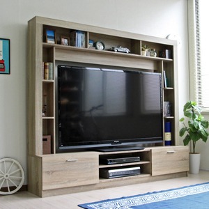 テレビ台 ハイタイプ 壁面家具 リビング壁面収納 60インチ対応 TV台 オーク 