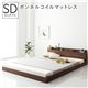 ベッド 低床 ロータイプ すのこ 木製 宮付き 棚付き コンセント付き シンプル モダン ブラウン セミダブル ボンネルコイルマットレス付き - 縮小画像1