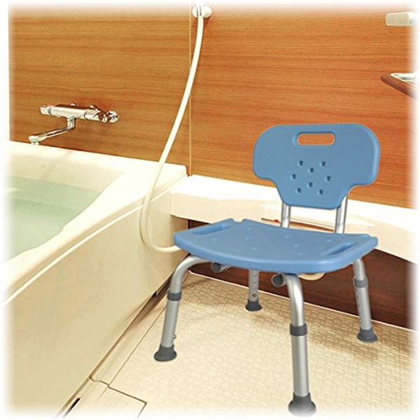 シャワーチェア Yurax Chair オリジナル 座面高 3段階 背もたれ着脱可 幅42cm*奥行き42cm*高さ60-70cm ブルー