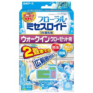 （まとめ）白元アース フローラルミセスロイド ウォークインクローゼット用 3個入 1年 ホワイトアロマソープの香り 【×3点セット】