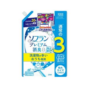 （まとめ） ソフラン プレミアム消臭 洗濯物が多いおうち専用 詰替え用特大 1290ml 【×3セット】