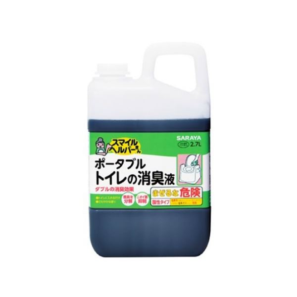 （まとめ） スマイルヘルパーさん ポータブルトイレの消臭液 大容量タイプ 2700ml 【×3セット】